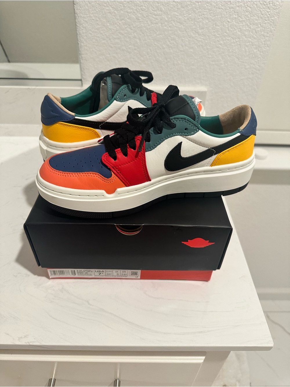 Nike Multicolor Orange Navy Yellow Green Red Low-Top Sneakers